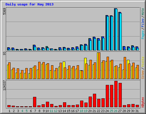 Daily usage for May 2013