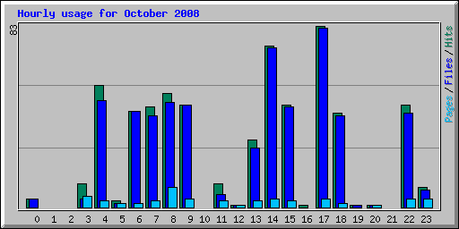 Hourly usage for October 2008