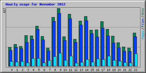 Hourly usage for November 2012