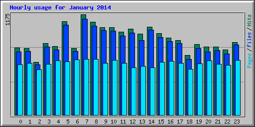 Hourly usage for January 2014